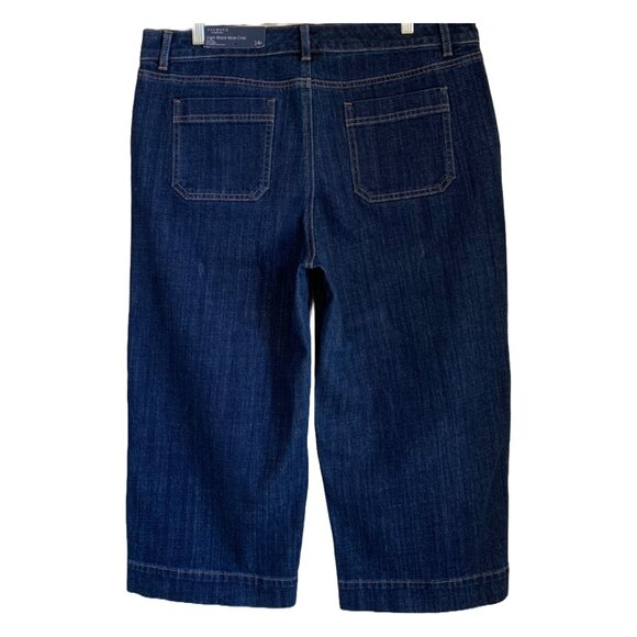 NWT TALBOTS Womens' Deep Azure Flawless Wide-Leg Crop Jeans Sz 14 Petite - Picture 7 of 9
